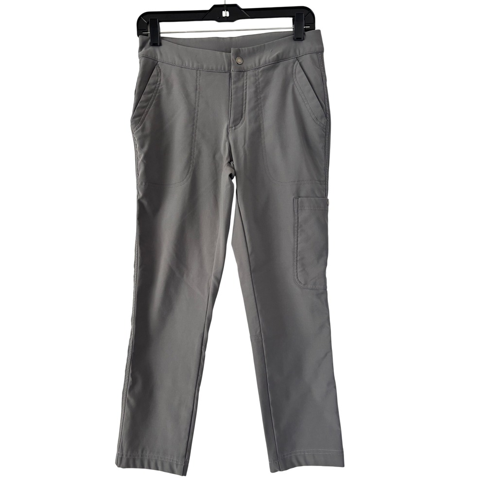 Columbia Women Gray Fleece Lined Ankle Hiking Cargo Pants Size 4 Regular